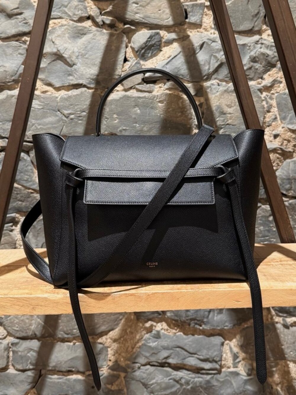 Celine 2018 Black Leather Mini Belt Bag